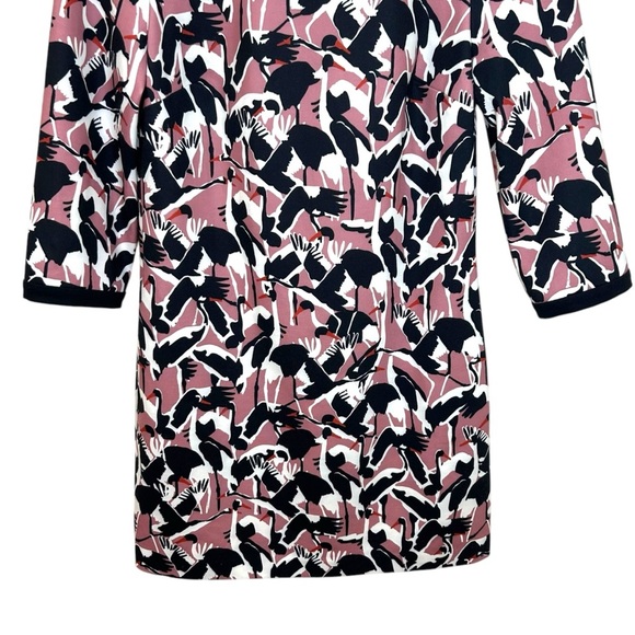 Ted Baker, Womens Shift Dress, Colour By Numbers, Crane Print - Pink Size 4 US/1 - Picture 11 of 17